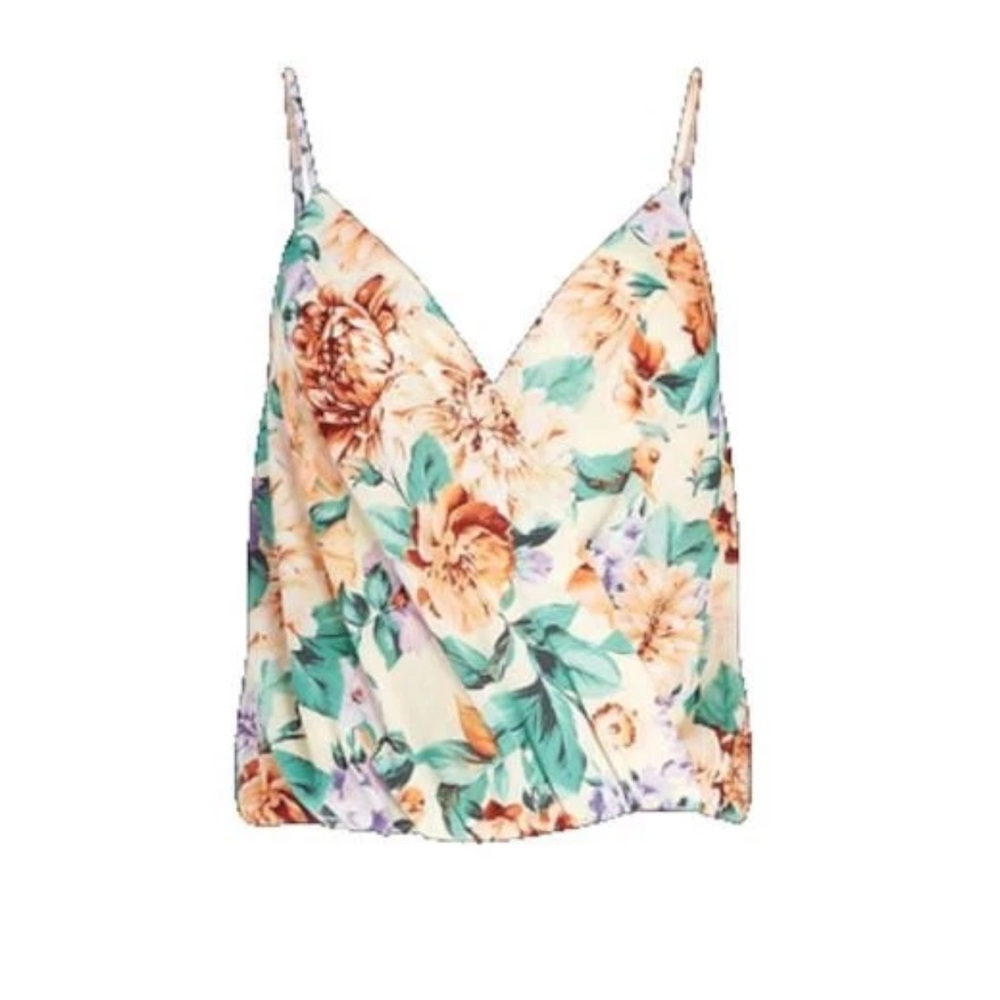 Floral Print Satin Faux Wrap Cami
Thong Bodysuit